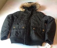 ENGLISH LAUNDRY ELEGANT FUR HOODED BOMBER JACKET STYLE OME232H  SIZE M