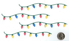 Christmas Light Die Cuts - 8 pcs. 6" long, PRINTED Scrapbooking, Greeting Cards