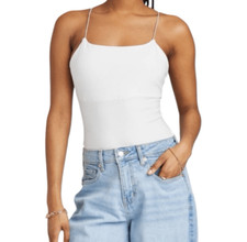 NEW Wild Fable Spaghetti Strap White Bodysuit Small