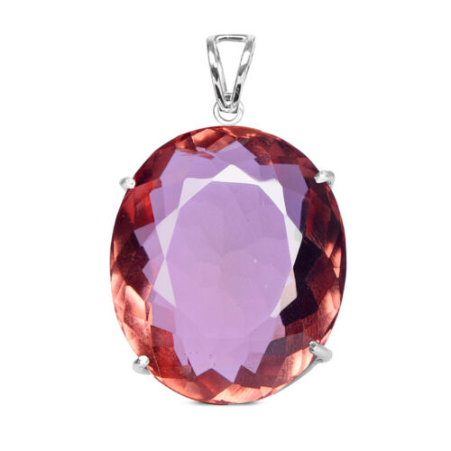Color-Changing Alexandrite 925 Silver Oval Shape Pendant 53 Carat Hydrothermal - Picture 1 of 9