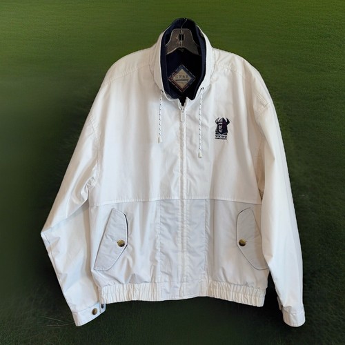 Gear For Sports Men's L White w/ Navy Accents Full Zip Viking Components Vintage - Picture 2 of 13
