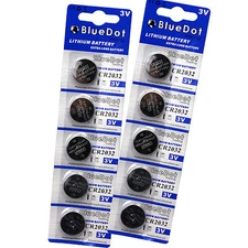 10 pieces BlueDot Trading RETAIL PACKAGED CR2032 DL2032 ECR2032 Lithium battery
