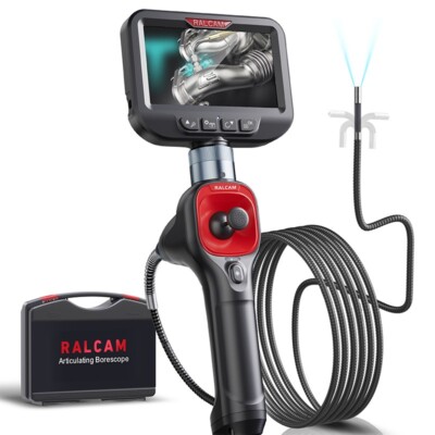 Ralcam Articulating Borescope 4-Way 360° Industrial Endoscope Camera Semi Rigid