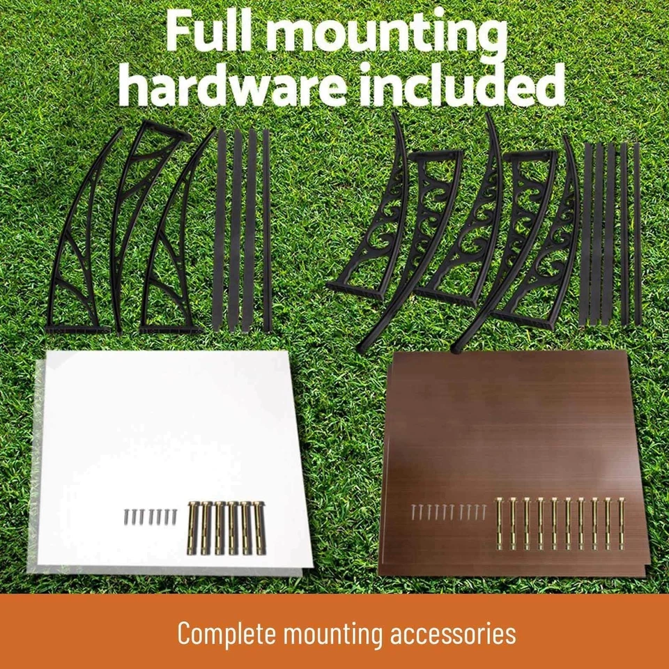 Outdoor DIY Door Window Awning Patio Cover Clear Canopy Instahut Sun Rain Shield - image 4 of 4