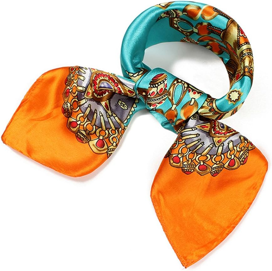 Women's 23.6-Inch Satin Silk Square Scarf for Hair & Head Wrap
