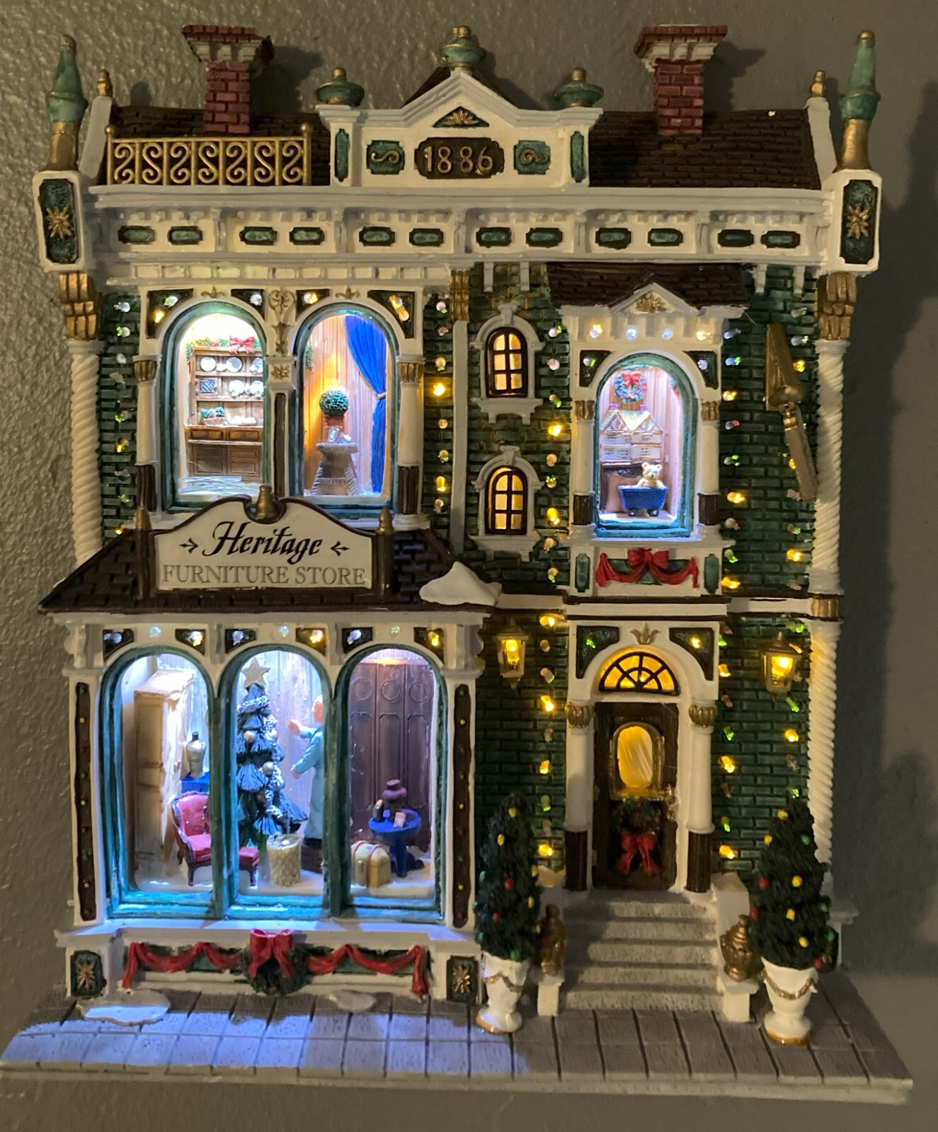 LEMAX Heritage Furniture Store CHRISTMAS W/ BOXLIGHT UPSEE VIDEO!! eBay