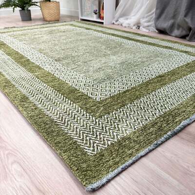 Alfa Rich Scandinavian Green Washable Area Rugs for Living Room Bedroom Kitchen