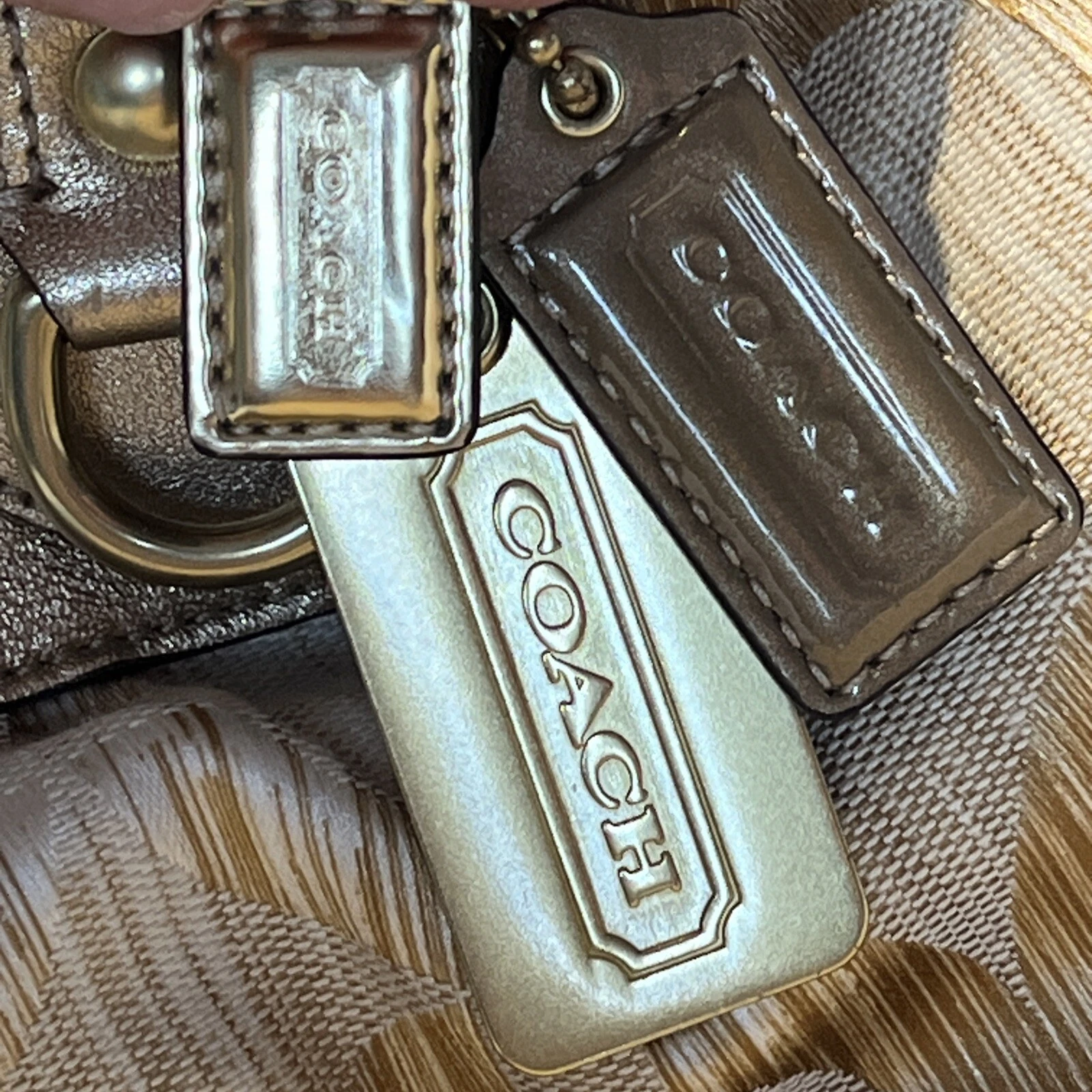 Borsa a tracolla Coach borsa tote hobo pelle Madison Sabrina oro 13585 nuova con etichette nuova