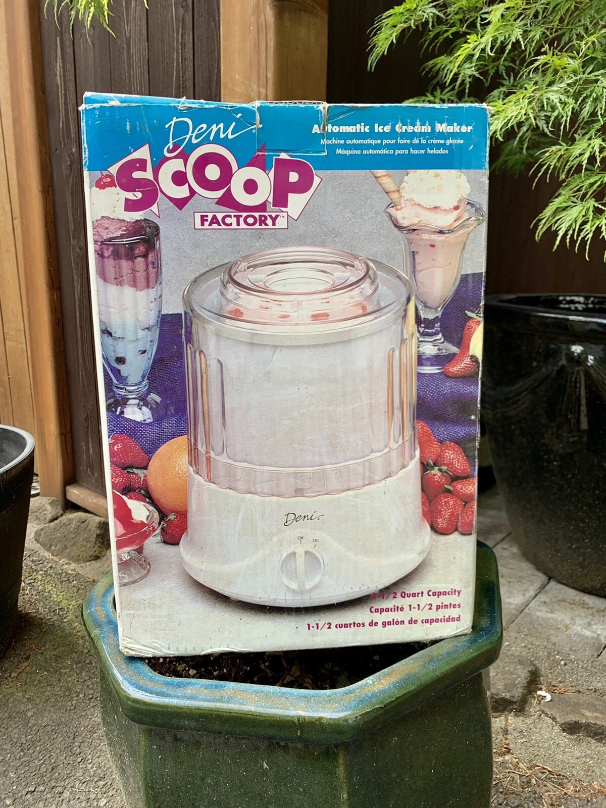 NEW Demi Scoop Factory Automatic Ice Cream Maker 1.5 Quart
