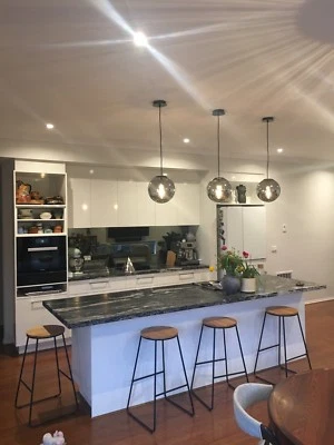 Smoked Glass Pendant Light Beacon selling 3 x smoked glass 250mm globe pendant lights