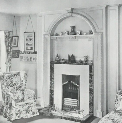 architecture Interior design measured drawing plan chimney breast fireplace 1907