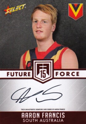 2015 AFL Future Force Black Signature Card FFRS10 Aaron Francis-Essendon #028