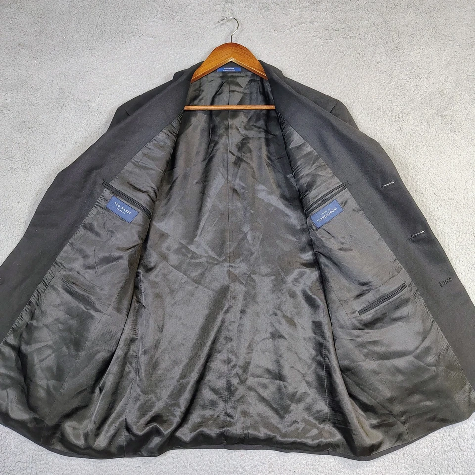 Blazer Ted Baker Expressly Para Nordstrom Para Hombre 46R Negro Traje Chaqueta Carrera EE. UU. Foto 2 de 4