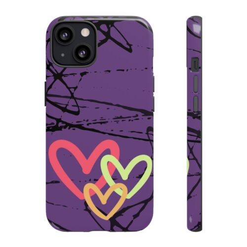 Hearts on Purple & Black Tough Handyhülle für iPhone, Samsung Galaxy, Goog Pixel - Bild 92 von 285