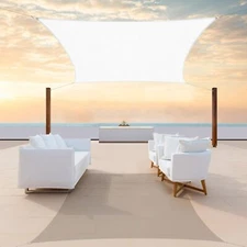 Colourtree White Custom Size Rectangle Sun Shade Sail Canopy Fabric Cover Patio