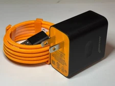 New OnePlus 30W 6 Amp McLaren Warp Charger and Braided Cable Black Orange
