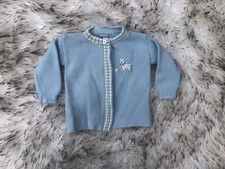 Vintage 1950s Infant Baby Sweater A Original Fay Knitwear Blue 