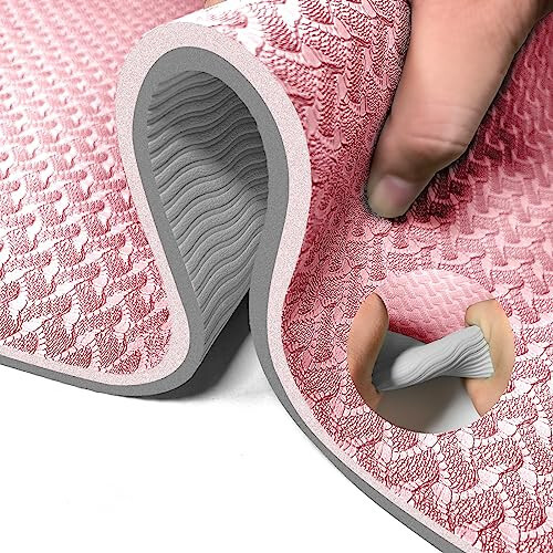 Thick 8mm TPE Non-Slip Yoga Mat for Comfortable High-Density Exercise