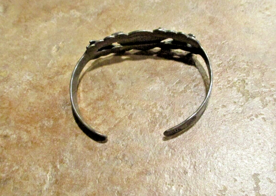 Smaller Old Fred Harvey Era Navajo Sterling Turquoise CROSSED