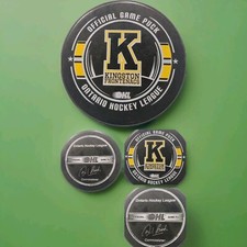 KINGSTON FRONTENACS  OFFICIAL OHL GAME PUCK LINDSAY MFG. MADE IN CANADA 🇨🇦