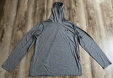 Mens Under Armour Heatgear Threadborne Loose Fit Shirt Hoodie Gray sz L