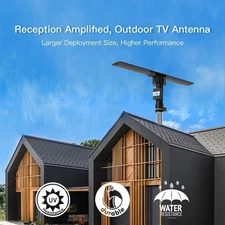 990 Mile Outdoor Amplified Digital TV Antenna HDTV 1080P 360° Rotor UHF VHF