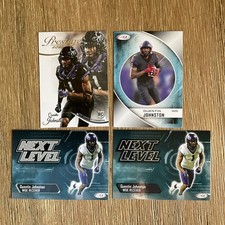Quentin Johnston 4-Card Lot - Texas Christian University & Los Angeles Charges