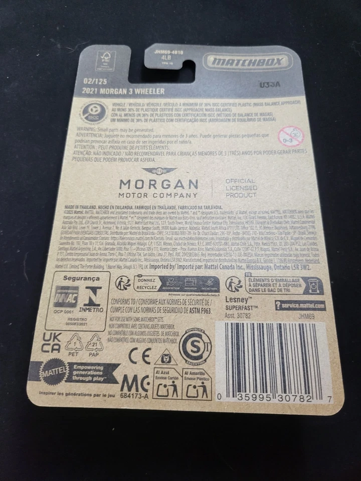 2026 MATCHBOX 02/125 2021 MORGAN 3 WHEELER Silver New Near Mint - Image 2 of 2