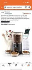 Vacqueen Automatic Cat Feeder for 3 Cats, 6L Cups Smart Wifi Pet Feeder *NEW*