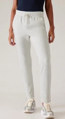 Athleta Large Petite Heather Gray Cozy Karma Zip Pants Sweats Plush Athleisure