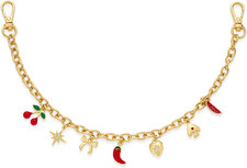 Cherry Bag Charm Keychain for Women Cute Fruit Gold Chain Purse Charm for Handba