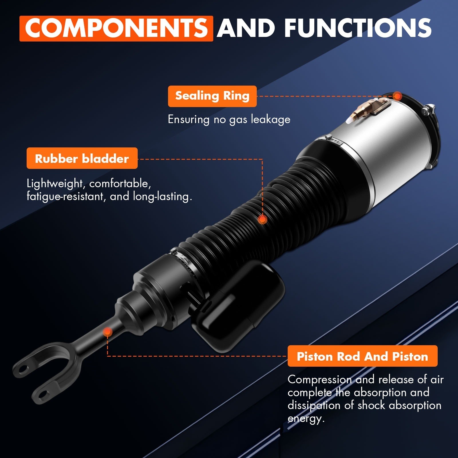 4PCS For Bentley Continental GT GTC Flying Spur Front Rear Air Suspension Strut