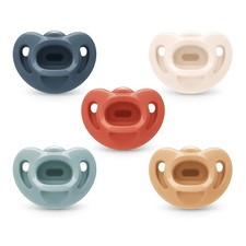NUK Timeless Comfy Pacifier 100 Silicone, One-Piece 5 Pack, Multi Colored