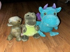 Lote de 3 peluches pequeños KIDS INTERNATIONAL, Pompom Pets, Squire Boone Dinosaurio Dragón