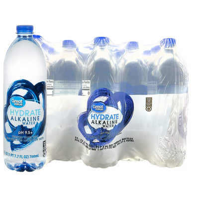 Great Value Hydrate Alkaline Water, 23.7 fl Oz, Bottle, 15 Count...