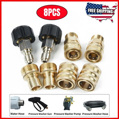 #ad 8PCS Quick Release Coupler Connector Fitting For High Pressure Washer Gunamp;Hose $20.00