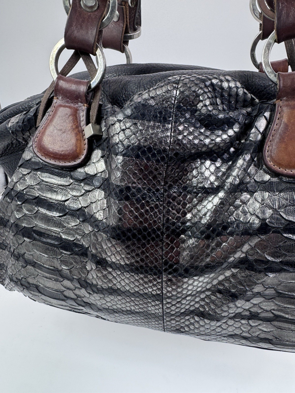 Pauric Sweeney Python Black Silver Snakeskin Shou… - image 8