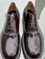 Versace Mens Leather Brogue Oxford Tie Shoes Handmade Italy Black Sz 45/12