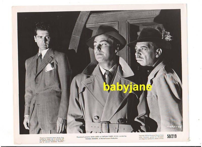ALAN LADD FRANCIS LEDERE JOSEPH CALLEIA ORIG 8X10 PHOTO 1950 CAPTAIN CAREY USA