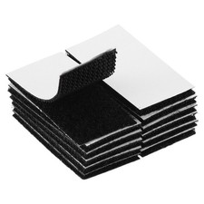 12 Pairs 1.6x0.8inch Double Sided Hook and Loop Fasteners for Home Office, Black