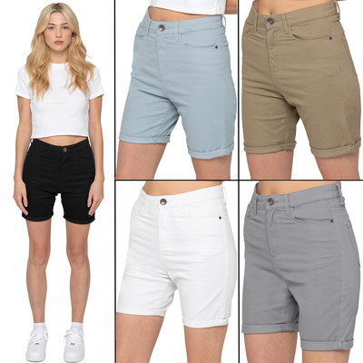 Damen Enzo Chino Shorts Baumwolle Sommer Freizeit Regular Stretch Hose