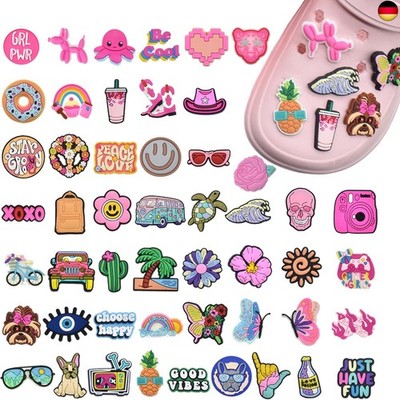 JAADU 50 Stück Crocs-Charms, Crocs-Pins, Cartoon Schuh Dekoration, Süße Sc