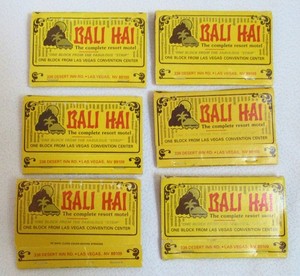 6 Bali Hai Resort Motel Deli Cafe Desert Inn Road Las Vegas Nevada Matchbooks