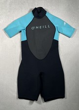 O'Neill Youth Reactor-2 2mm Back Zip Spring Wetsuit, Size 12 Black/Aqua