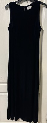 VTG Royal Blue Velvet Maxi Dress Women's 16W Formal Witchy Whimsy Goth Vamp Y2K