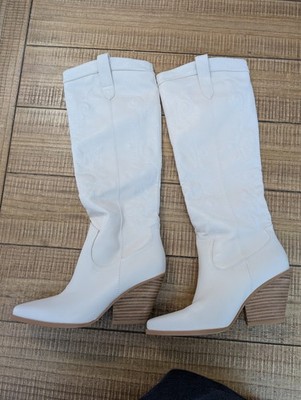 S3 Princess Polly Billini Urson White Western Cowboy Boots Womens Size 7