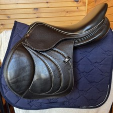 Antares Black Buffalo Leather with White Stitching Medium Tree Saddle