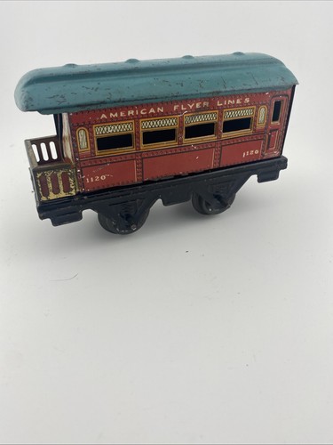 American Flyer calibre O cabina de pasajero de preguerra 1120 techo verde azulado carrocería roja | Zustand: Used