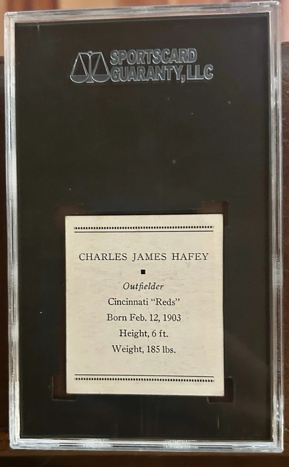 1933 Tattoo Orbit Chick Hafey SGC EX 5 *Super Clean & Centered* *Reds* - Image 2 of 2