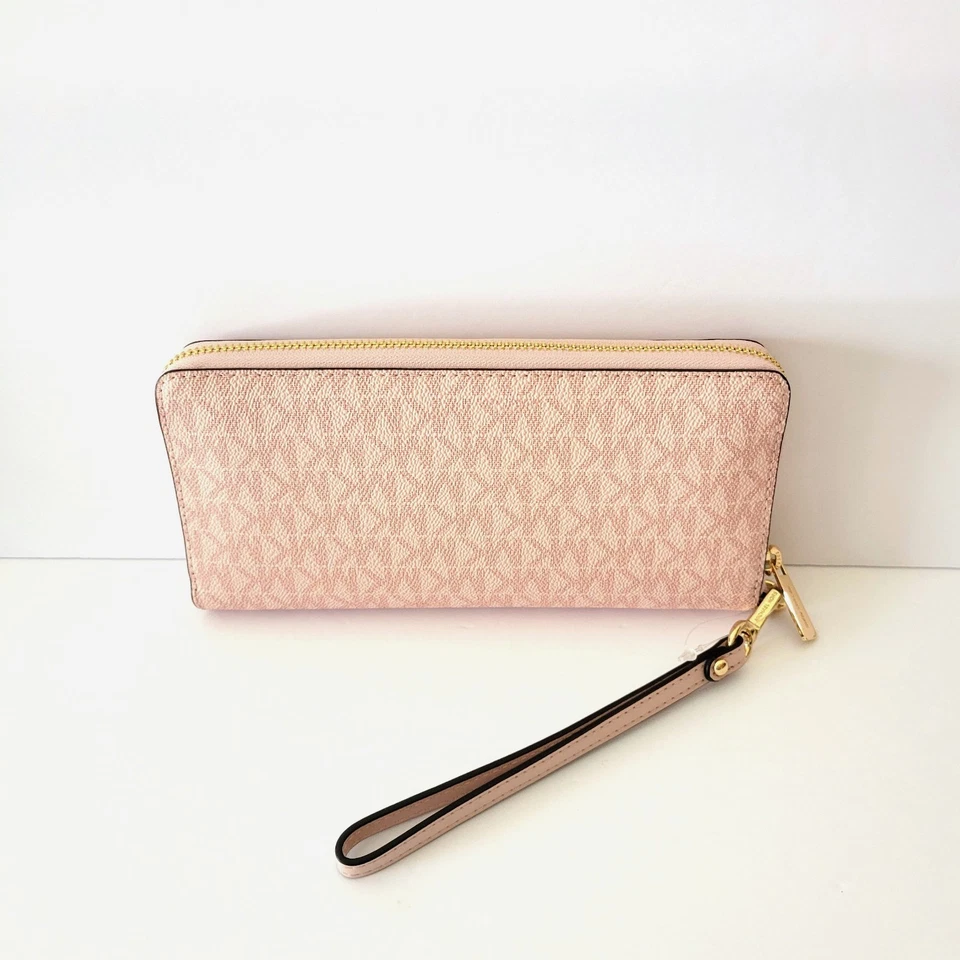 Michael Kors Jet Set Travel Large Travel Continental Wallet MK Logo Powder Blush - Image 4 of 4